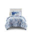 Ensemble de literie à rayures florales rétro, édredon en polyester, double / grand