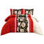 Printed Bedspreads 3 Piece Trendy Red Comforter Bed Throw with Matching Pillow Shams-114397932