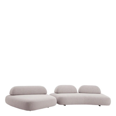 Residenza 91.34'' Wide Curved Iron Patio Sectional with Cushions