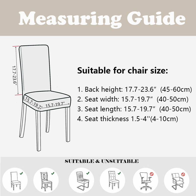 Housse pour chaise de salle à manger, Mélange de polyester beige
