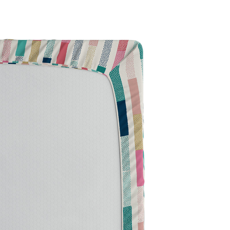Microfiber Geometric Fitted Sheet, Queen Fitted Sheet