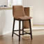 Tabouret de comptoir en similicuir avec pieds en bois massif-119721197-119721196
