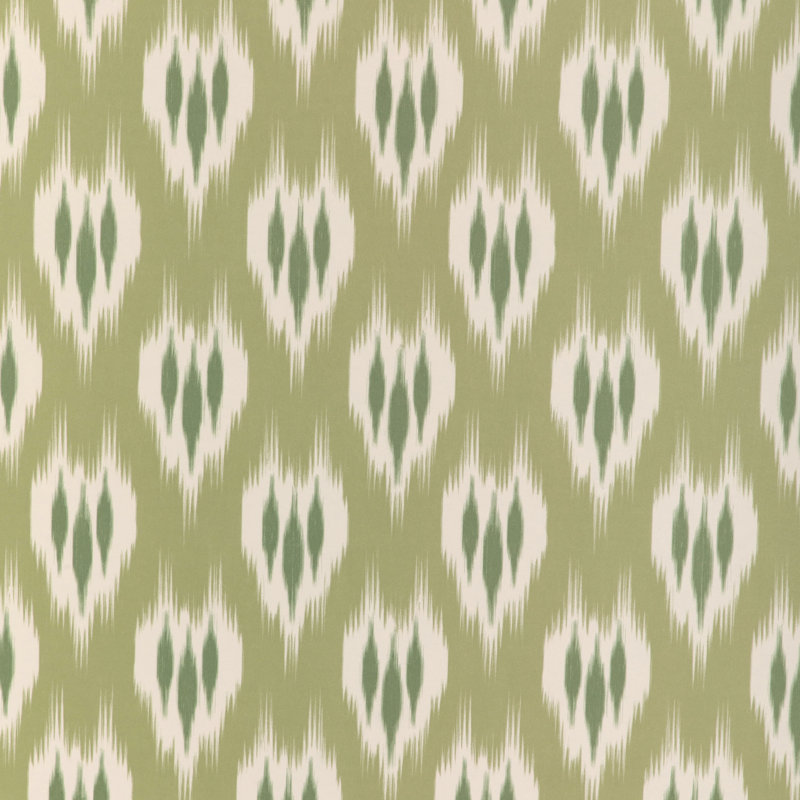 Clare Ikat Wood Pulp Blend Wallpaper Roll, Moss