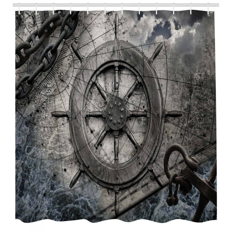 Shower Curtain with Hooks Included, 84" H x 69" W