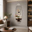 Miroir mural ovale pleine longueur 65 po x 21 po, verre argenté sans cuivre HD, résistant à l'humidité incassable, suspendu verticalement ou adhésif pour chambre à coucher, salon