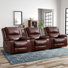 38.2" Wide Classic Genuine Leather Power Lift Assist Reclining Heated Massage Chair with Cupholders &USB Port (Set of 3)