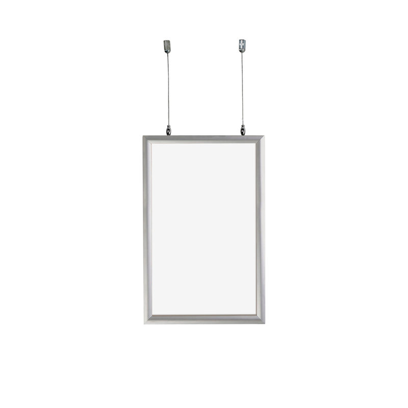 Silver Aluminum Double-Sided Hanging Poster Frame