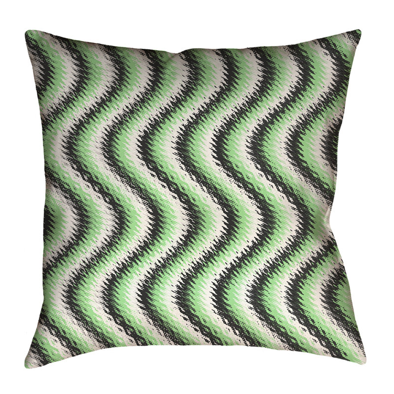 Coussin Katelyn Elizabeth, 14 po x 14 po, Noir/vert, Simili daim