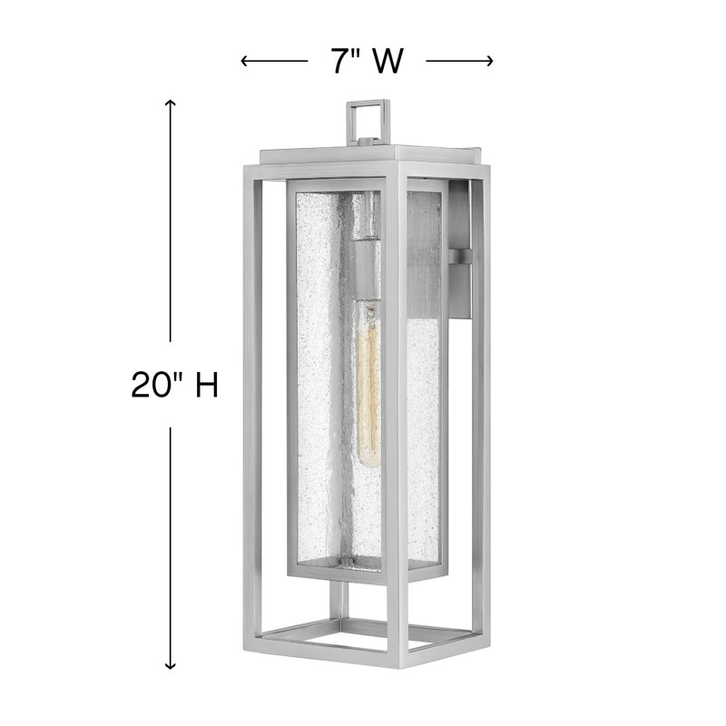 Republic Black 1 - Bulb Outdoor Wall Lantern, 20" H x 7" W x 7" D, Oil Rubbed Bronze