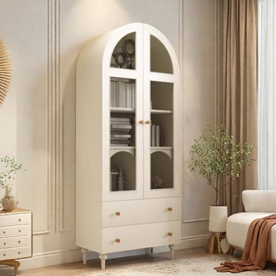 Arched Cream White Standard Bookcase by Joy Reading
