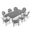 Ensemble de 9 meubles de patio en aluminium coulé avec coussins bruns 9 pièces