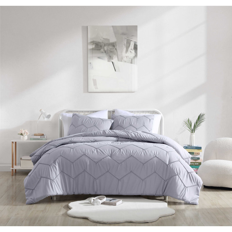 Ensemble d'édredon Somerset Swift Home, Édredon pour très grand lit + 2 taies décorativ, Mauve