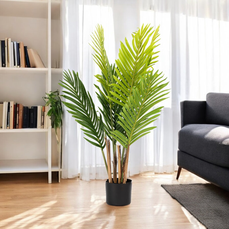 Palmier artificiel en pot, H 36 po x l 18 po x P 18 po
