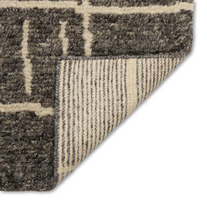 Sumlin Hand Knotted Geometric Area Rug, Sumlin Stone, Rectangle 8' x 10'