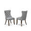 L'ensemble de table de salle à manger 5 pièces comprend une table de salle à manger avec plateau de table en marbre de sable ondulé et 4 chaises en tissu de polyester gris clair, acajou-365539096-365539301