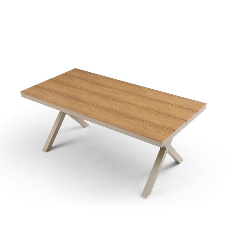70.87Inch Rectangular Dining Table With X-Shape Aluminum Table Leg