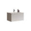 Meuble-lavabo suspendu de 76 cm (30 po) avec lavabo en surface solide blanche, armoire murale rayée blanc doux, lavabo monobloc, meuble-lavabo moderne préassemblé, bonde non incluse-244995425
