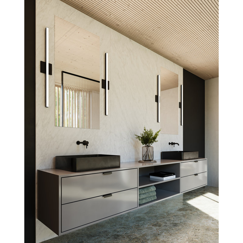 1 - Light LED Bath Bar, Yes, Satin Black