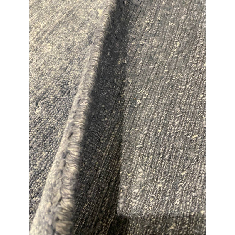 Wool Abstract Area Rug in Gray/White