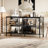 55.1" W 4-Door Glass Display Sideboard with 3-Color LED Lights & Tempered Glass-31531970
