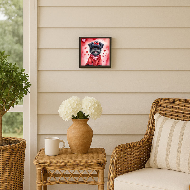 Affenpinscher My Valentine Framed Metal Print