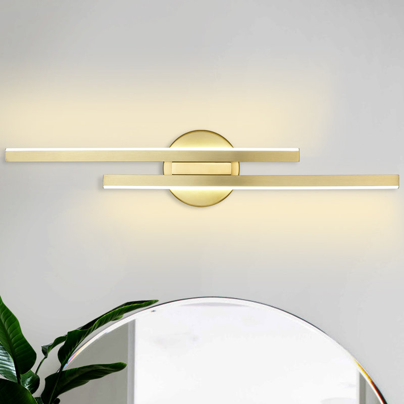 Éclairage pour meuble-lavabo à DEL 23,62 po, intensité variable 3500K / 4500K / 6000K, Doré, 3000 K