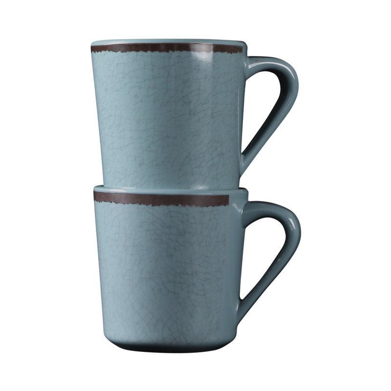 Grande tasse à café mélamine Mojave, Camée bleue, 10 oz