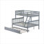 Lit superposé détachable minimaliste pour chambre à coucher avec lit gigogne double en bois d'hévéa gris classique