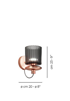 Tread Wall Lamp Crystal Transparent Matt Copper 1 L3213 Ul, 2700, Smoky Transparent