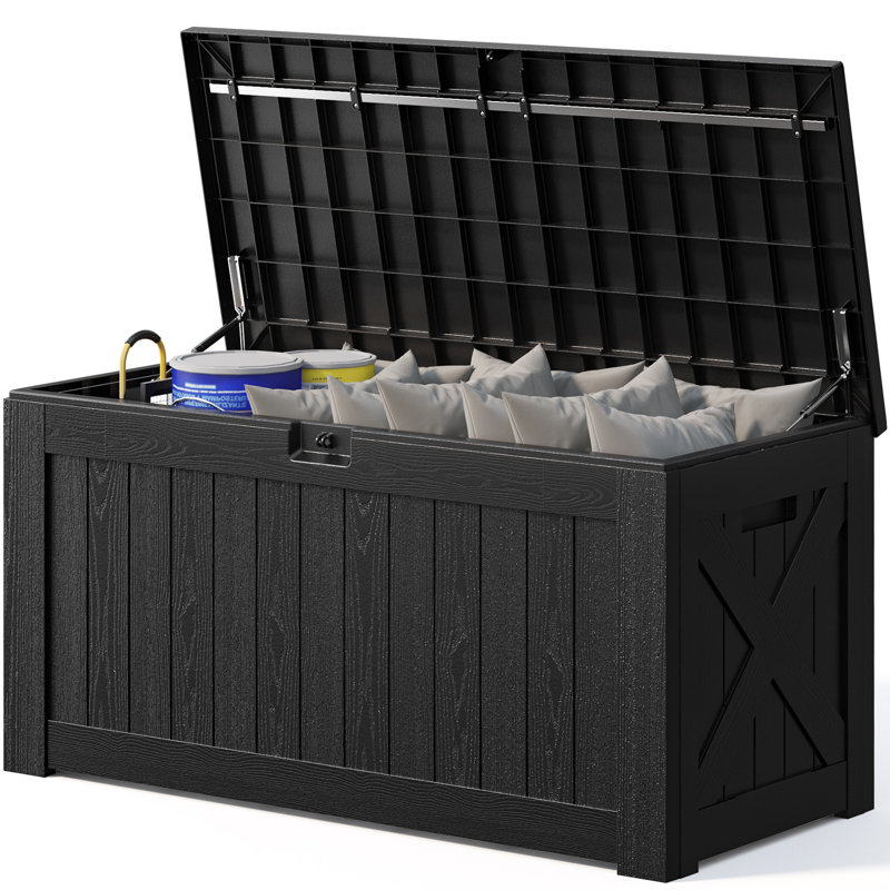 Boîte de rangement verrouillable 120 gallons, Noir