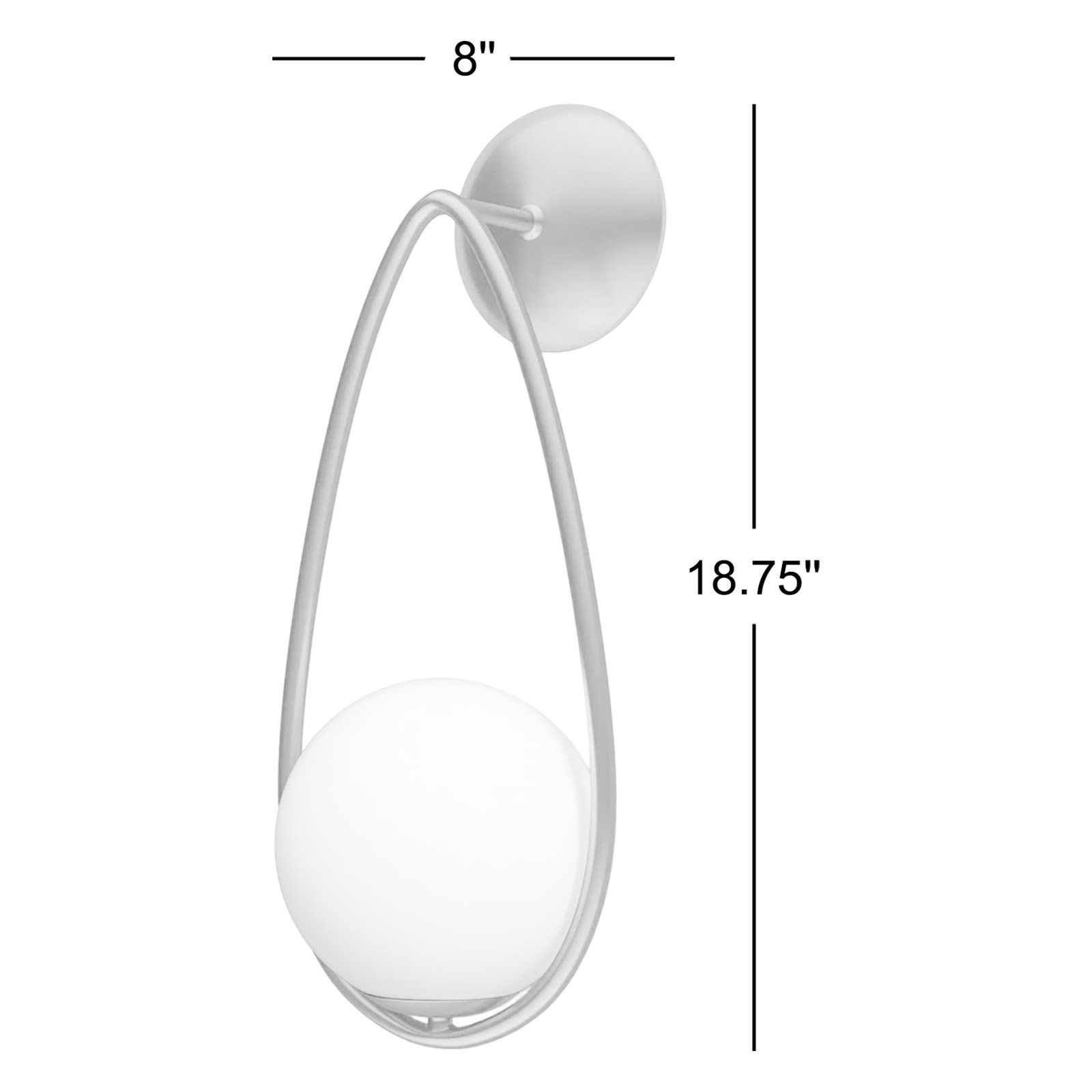 Akara Single Frosted Dimmable Bath Sconce, Midnight Black