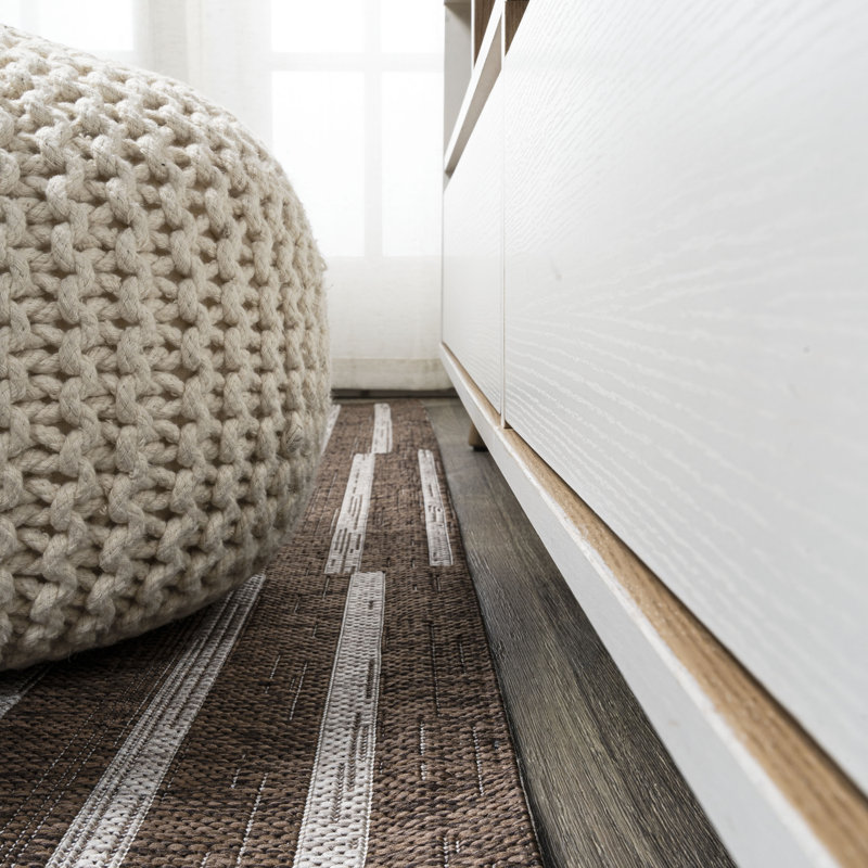 Tapis intérieur / extérieur brun / beige Aghamjot, Rectangle 5 pi 2 po x 7 pi 5 po
