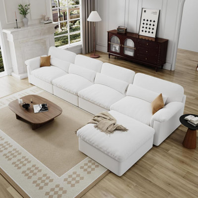 Canapé modulaire Cloud, canapé rembourré en duvet, canapé de salon modulaire, style minimaliste moderne, housse de canapé amovible et lavable, tissu chenille, fonction de rangement