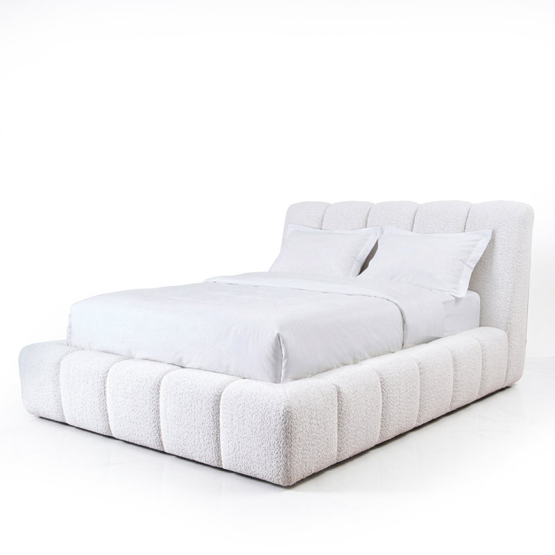 Lit plateforme touffeté Premier Modern, Full, White