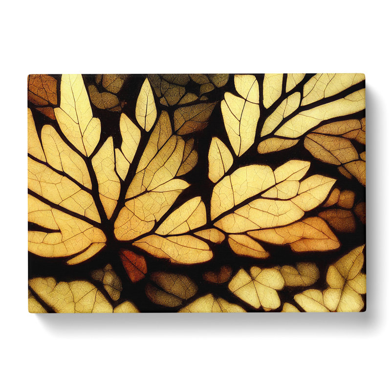 Sculptured Autumn Leaf - Wrapped Canvas, 35cm H x 50cm W x 3cm D