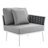 Modway Stance Outdoor Patio Woven Rope Aluminum Small Sectional Sofa-1699754699