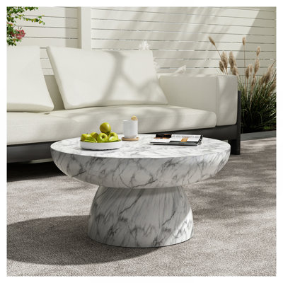 Table basse en faux marbre pour une utilisation intérieure et extérieure