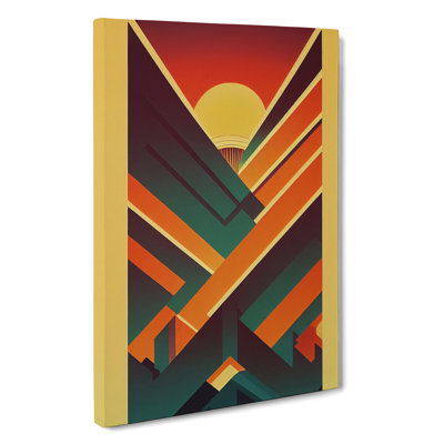 Art Deco Sunset No.5 - Wrapped Canvas