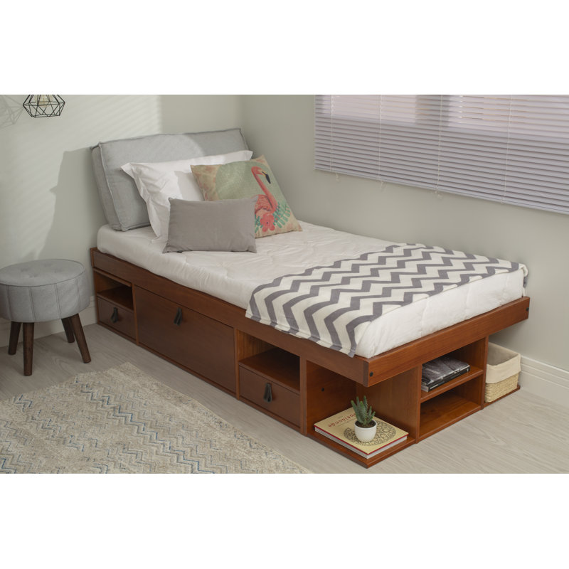 UK Single - DE 90 X 190 Cm Solid Wood Ottoman Storage Bed, Brown