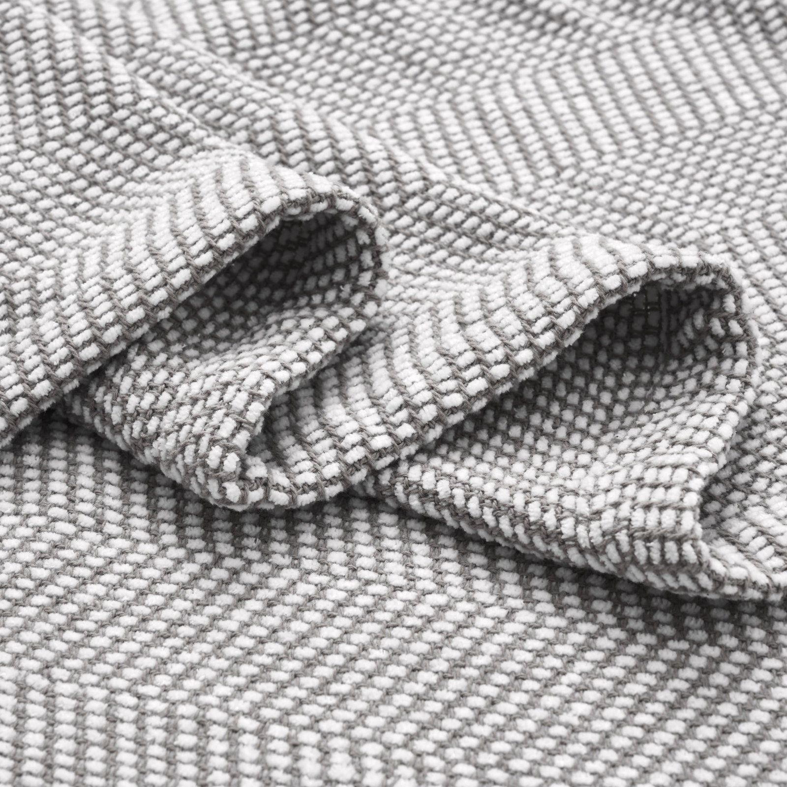Cotton Woven Throw Blanket, Throw, Charcoal