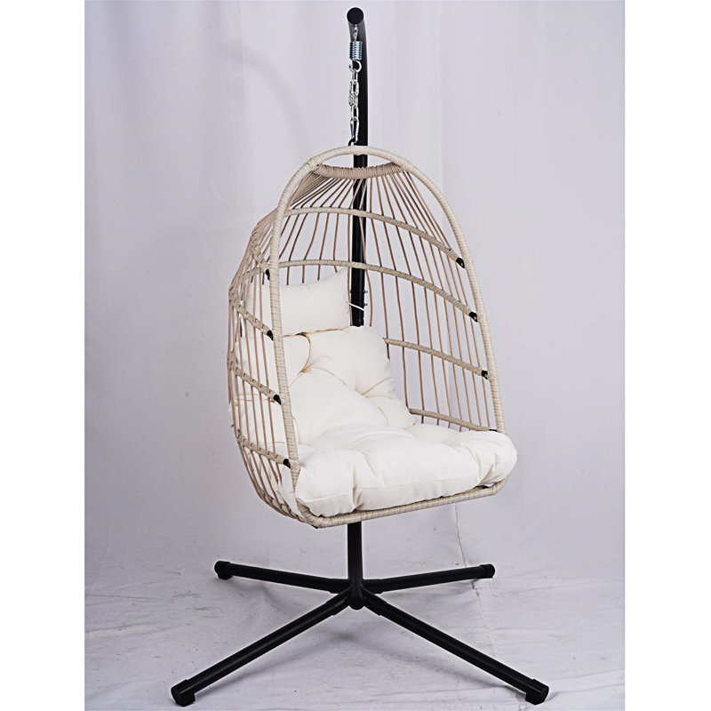 Fauteuil suspendu d'extérieur avec support, Blanc