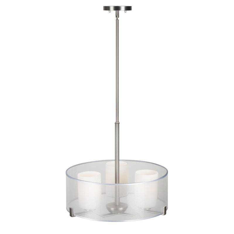 Luminaire suspendu tambour simple à 3 lumières Arnis