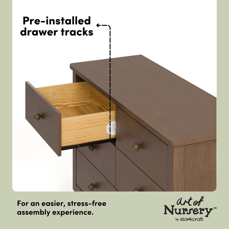Rio 6 Drawer Dresser, Hazelnut