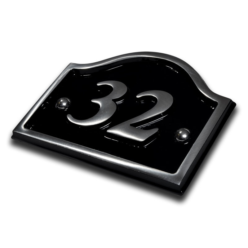 Jaclynn 11.5cm H Reflective Metal House Number, 32