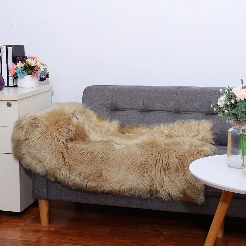 Maeliyah Faux Sheepskin Indoor Rug, Runner 2' x 6'