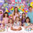 Cartoon Party Supplies,98pcs Cartoon Party Decoration&Tableware Set