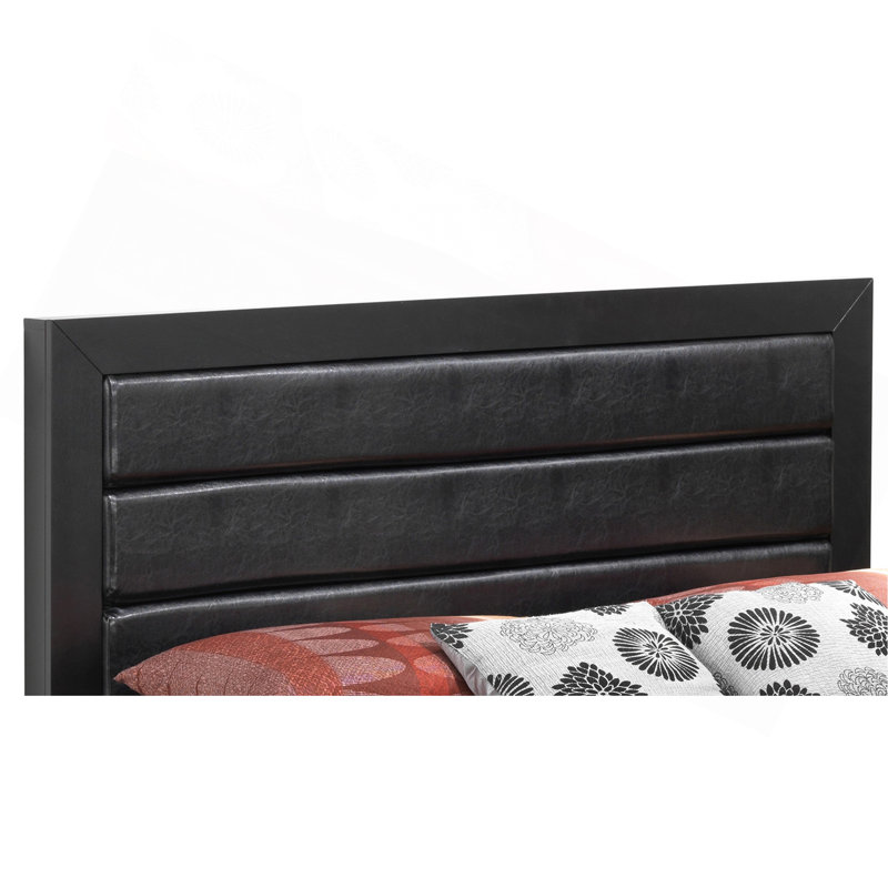 Lit double transitionnel noir avec rangement, Lit double