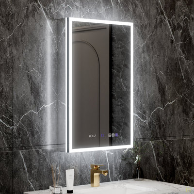 20*32 Inch Smart LED Medicine Cabinet With GFCI Outlet & Blum Hinges,Front&Backlit ,Buil Built-In High-Power Outlet ,Stepless Dimming & Anti-Fog,Integrated Design,Multifunctional Bathroom Storage