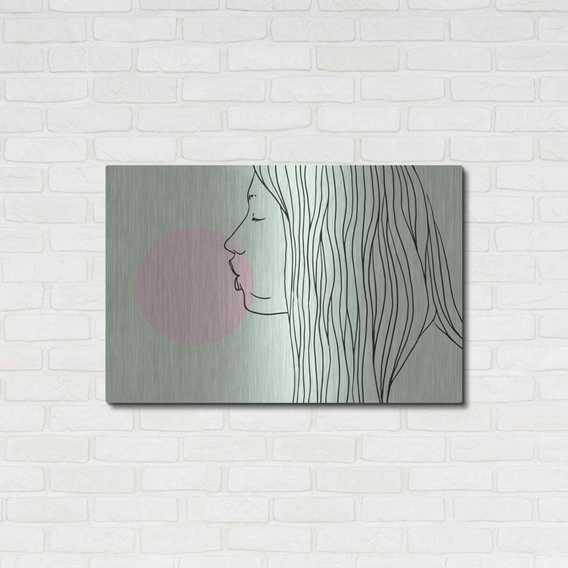 Lark Manor ™ «Pink Bubble Gum» par Robert Farkas, art mural en métal, H 24 po x l 36 po