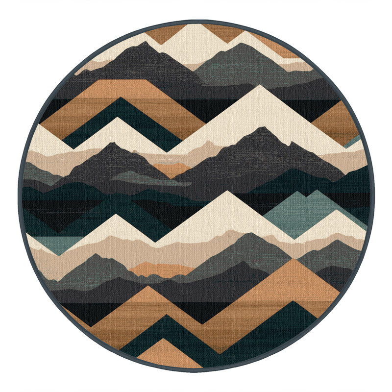  Tapis lavable Mountain Ridge Southwestern, Rond 4 pi